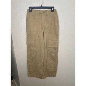 Universal Thread Womens Khaki Cargo Pants Size 2 Cotton Blend button zipper